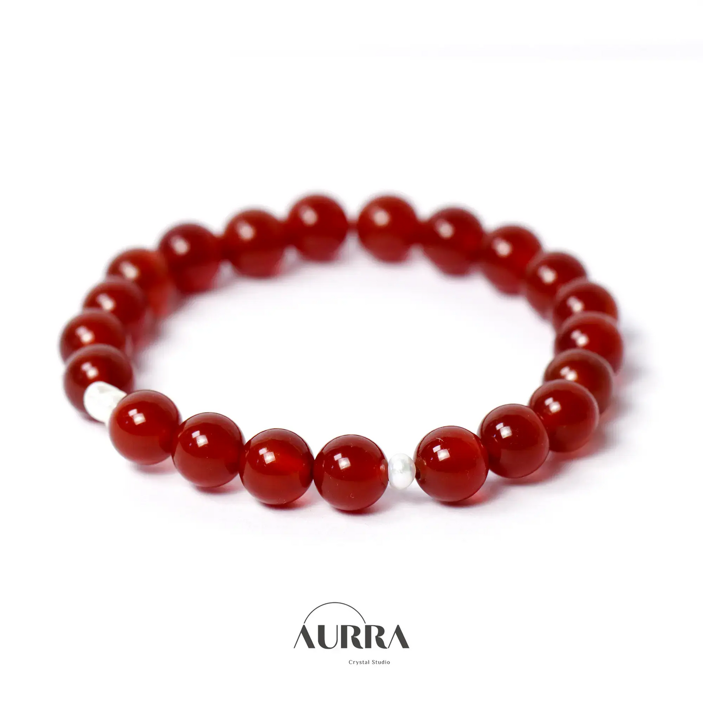 Increase Confidence | Carnelian & Pearl Bracelet Aurra Crystal