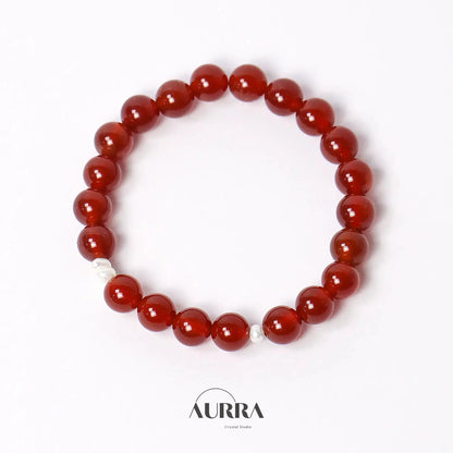 Increase Confidence | Carnelian & Pearl Bracelet Aurra Crystal