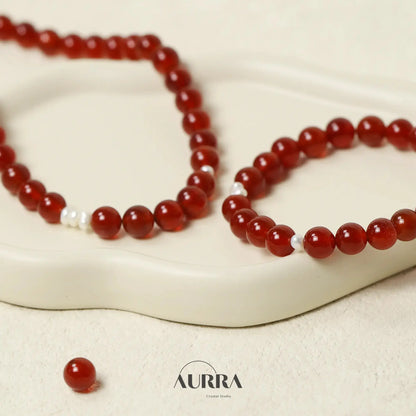 Increase Confidence | Carnelian & Pearl Bracelet (Copy) Aurra Crystal