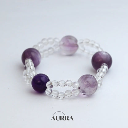 Protection| Black Obsidian, Smoky Quartz and Silver Moonstone Bracelet (Copy) Aurra Crystal