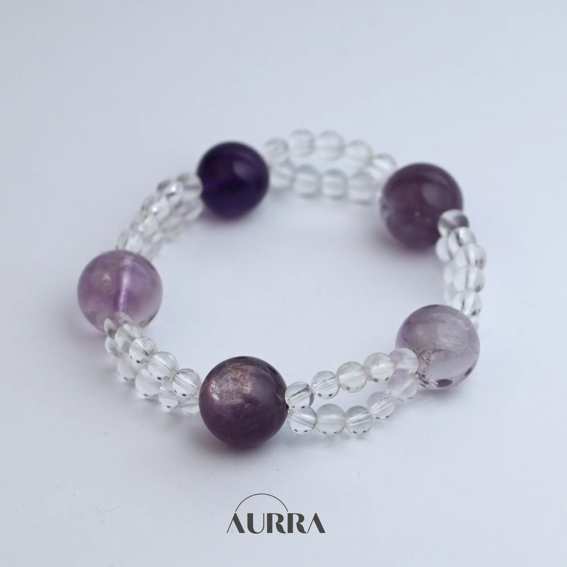 Protection| Black Obsidian, Smoky Quartz and Silver Moonstone Bracelet (Copy) Aurra Crystal