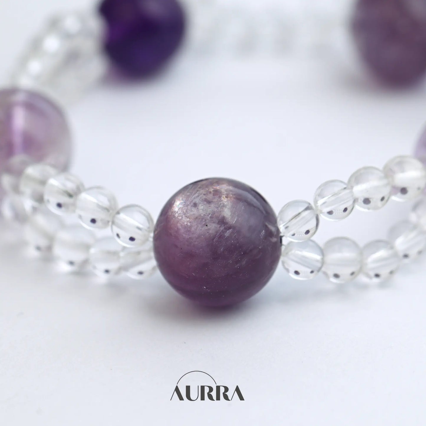 Protection| Black Obsidian, Smoky Quartz and Silver Moonstone Bracelet (Copy) Aurra Crystal