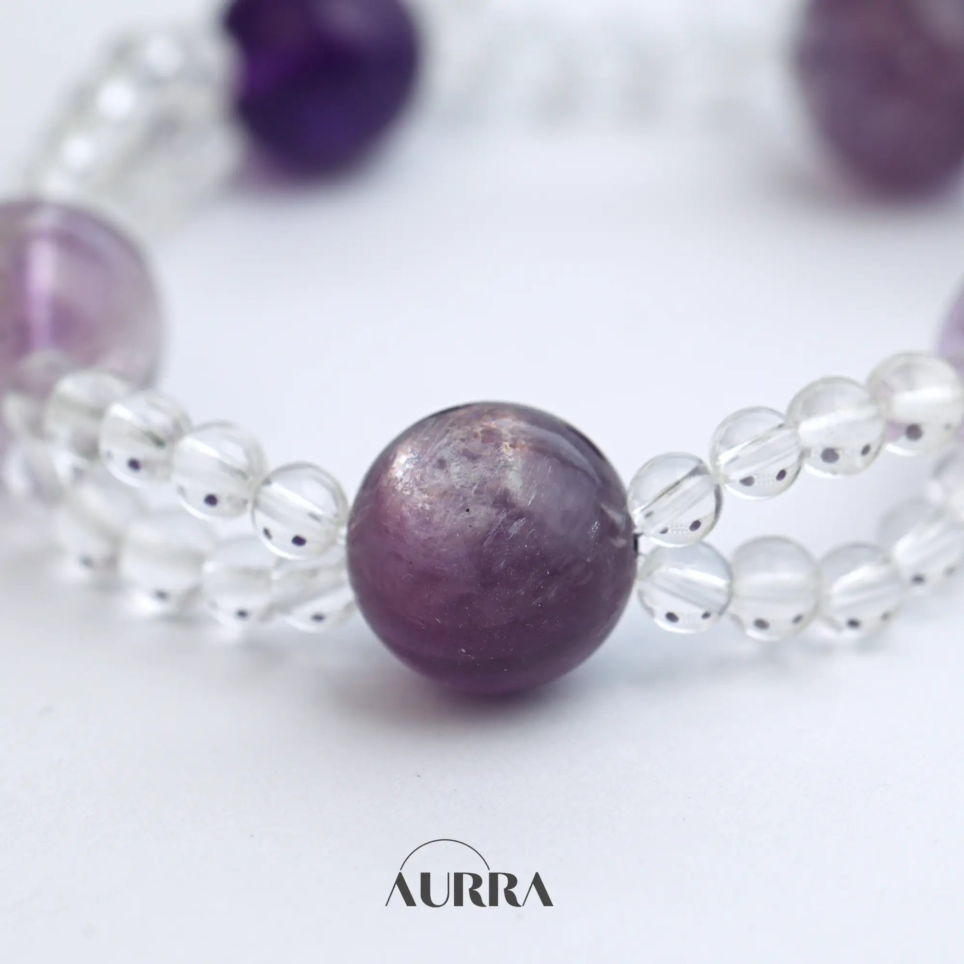 Protection| Black Obsidian, Smoky Quartz and Silver Moonstone Bracelet (Copy) Aurra Crystal