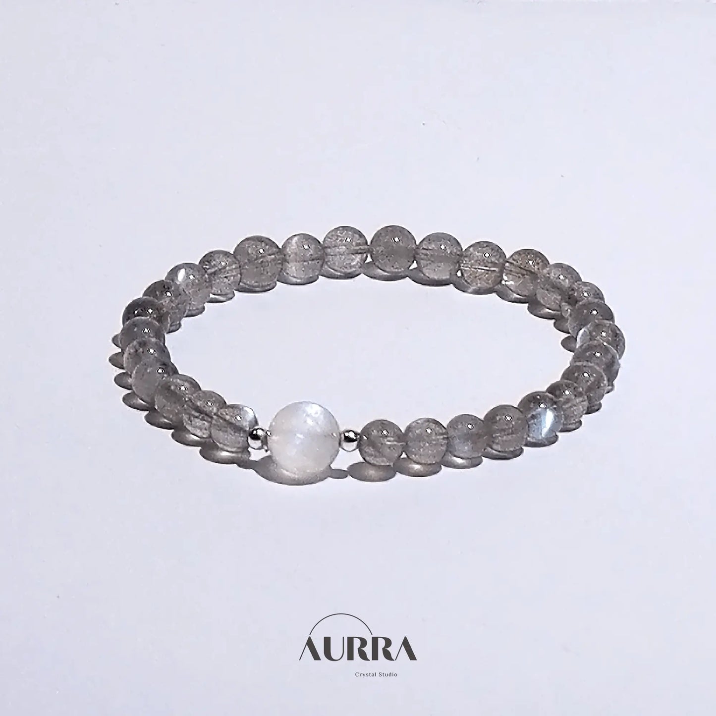 Sleep Support & Stress Relief | Blue Moonstone & Labradorite Bracelet - Aurra Crystal