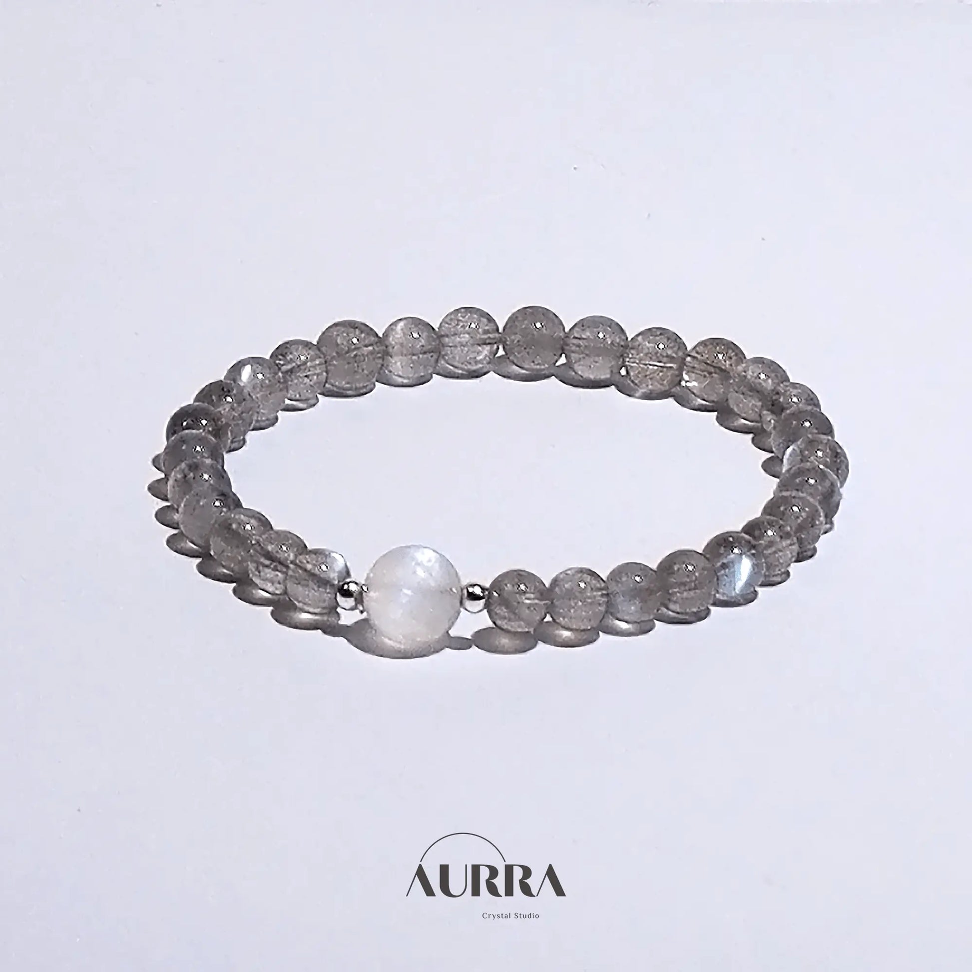 Sleep Support & Stress Relief | Blue Moonstone & Labradorite Bracelet - Aurra Crystal
