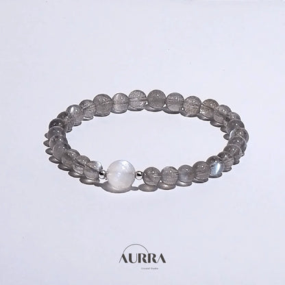 Sleep Support & Stress Relief | Blue Moonstone & Labradorite Bracelet - Aurra Crystal