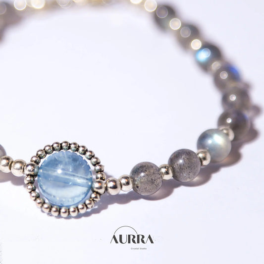 Stress Relief | Aquamarine & Labradorite Bracelet - Aurra Crystal