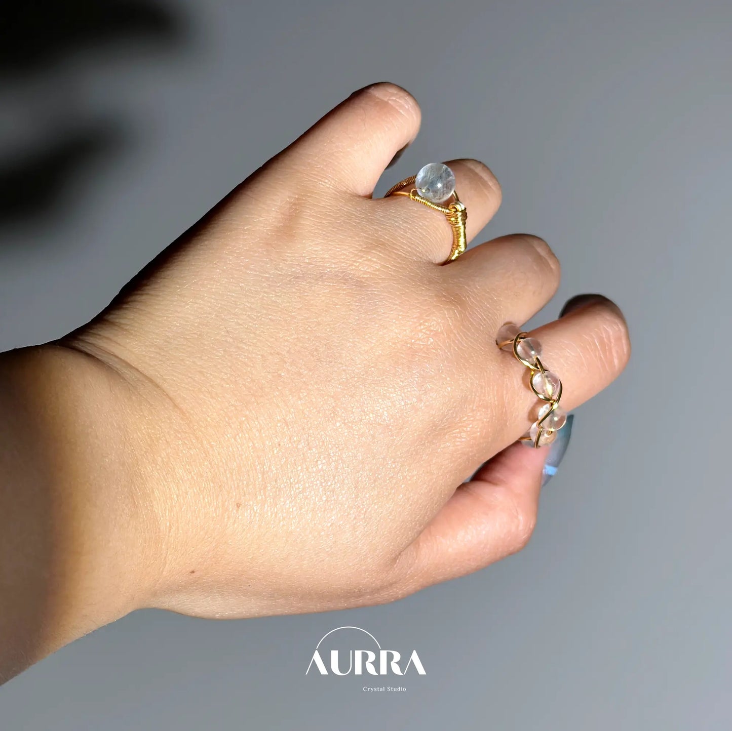 "The Eye"| Handmade Aquamarine Ring Aurra Crystal