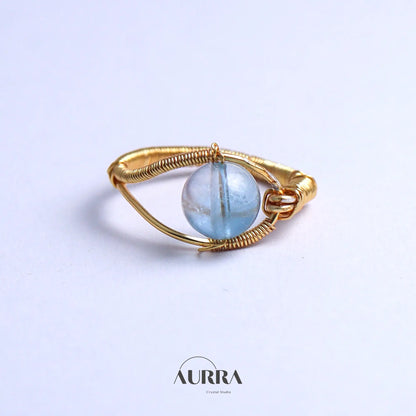 "The Eye"| Handmade Aquamarine Ring Aurra Crystal