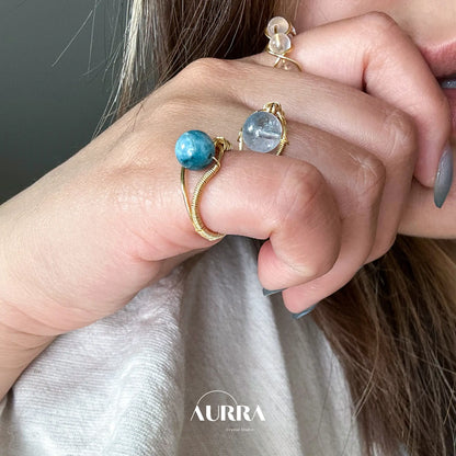 "The Eye"| Handmade Aquamarine Ring Aurra Crystal