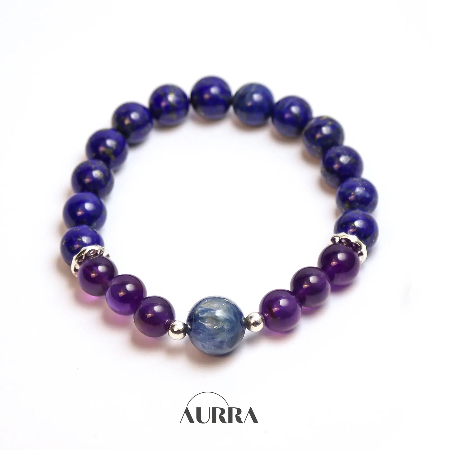 Virgo Zodiac Bracelet | Lapis Lazuli, Blue Kyanite & Uruguayan Amethyst for Protection, Clarity & Balance  Aurra Crystal
