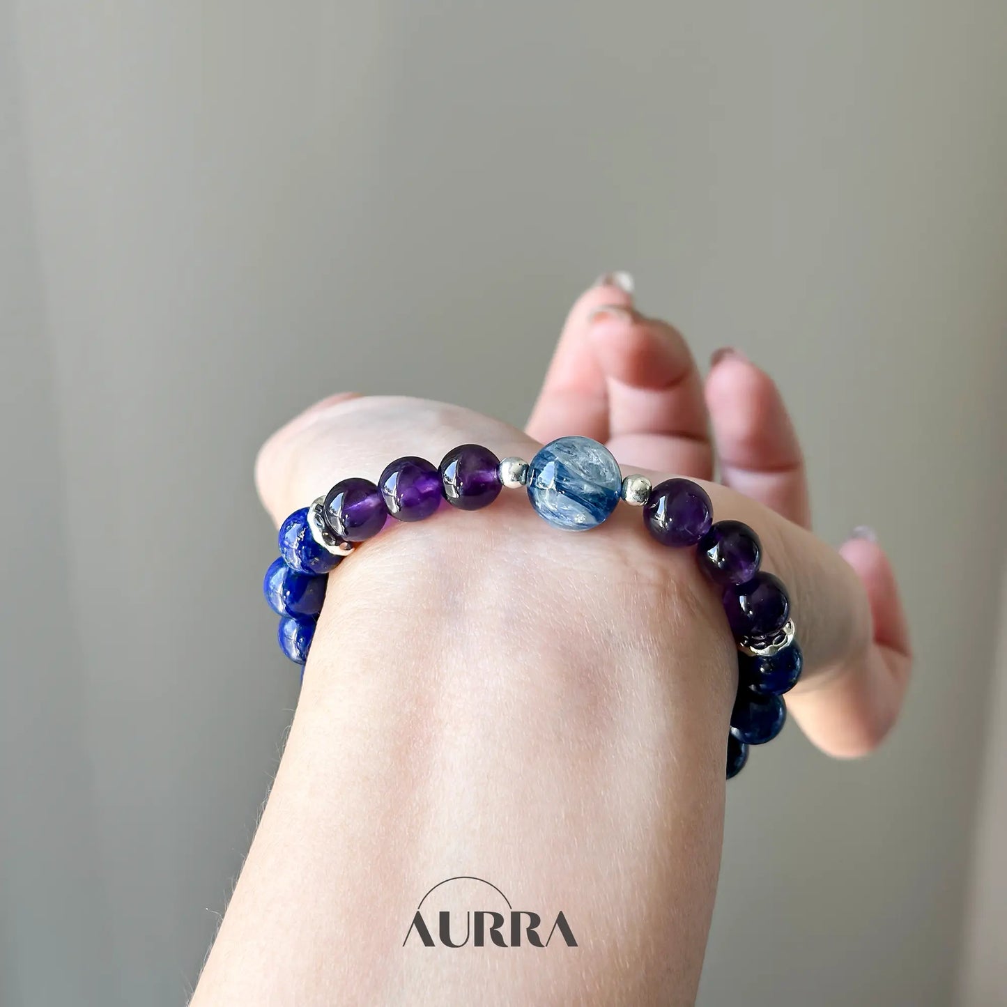 Virgo Zodiac Bracelet | Lapis Lazuli, Blue Kyanite & Uruguayan Amethyst for Protection, Clarity & Balance  Aurra Crystal