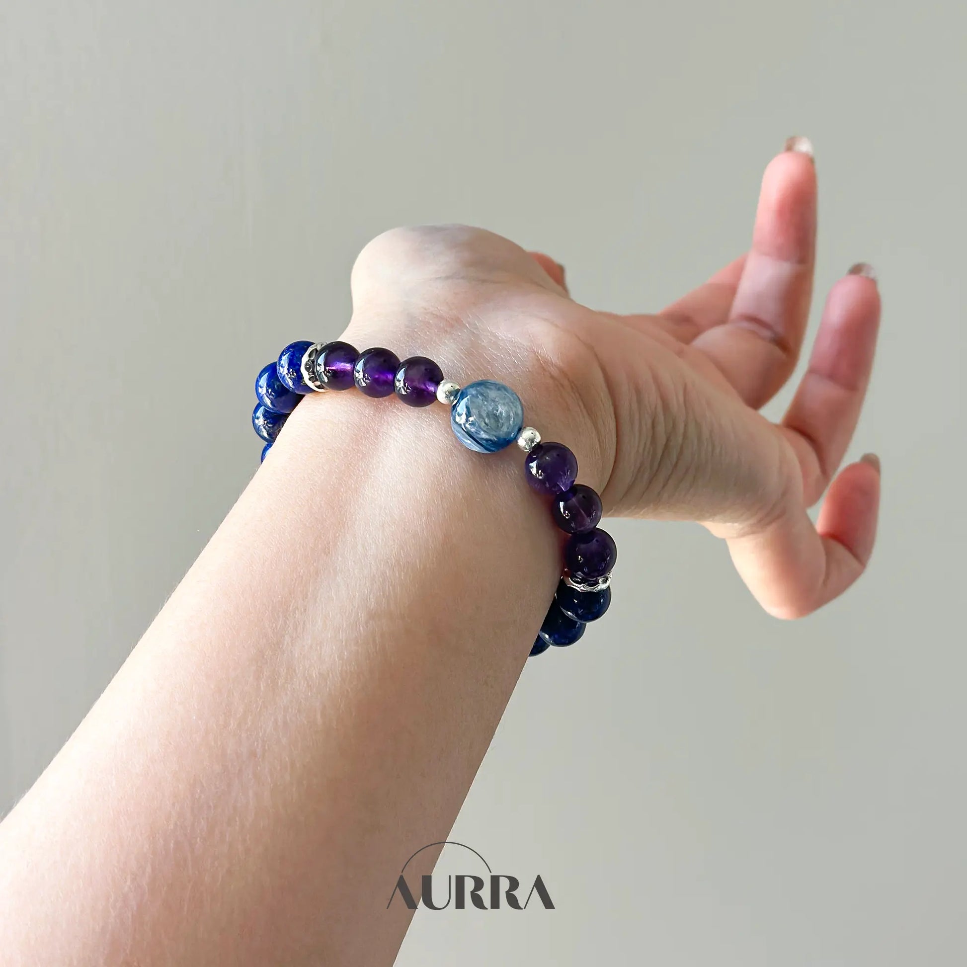 Virgo Zodiac Bracelet | Lapis Lazuli, Blue Kyanite & Uruguayan Amethyst for Protection, Clarity & Balance  Aurra Crystal
