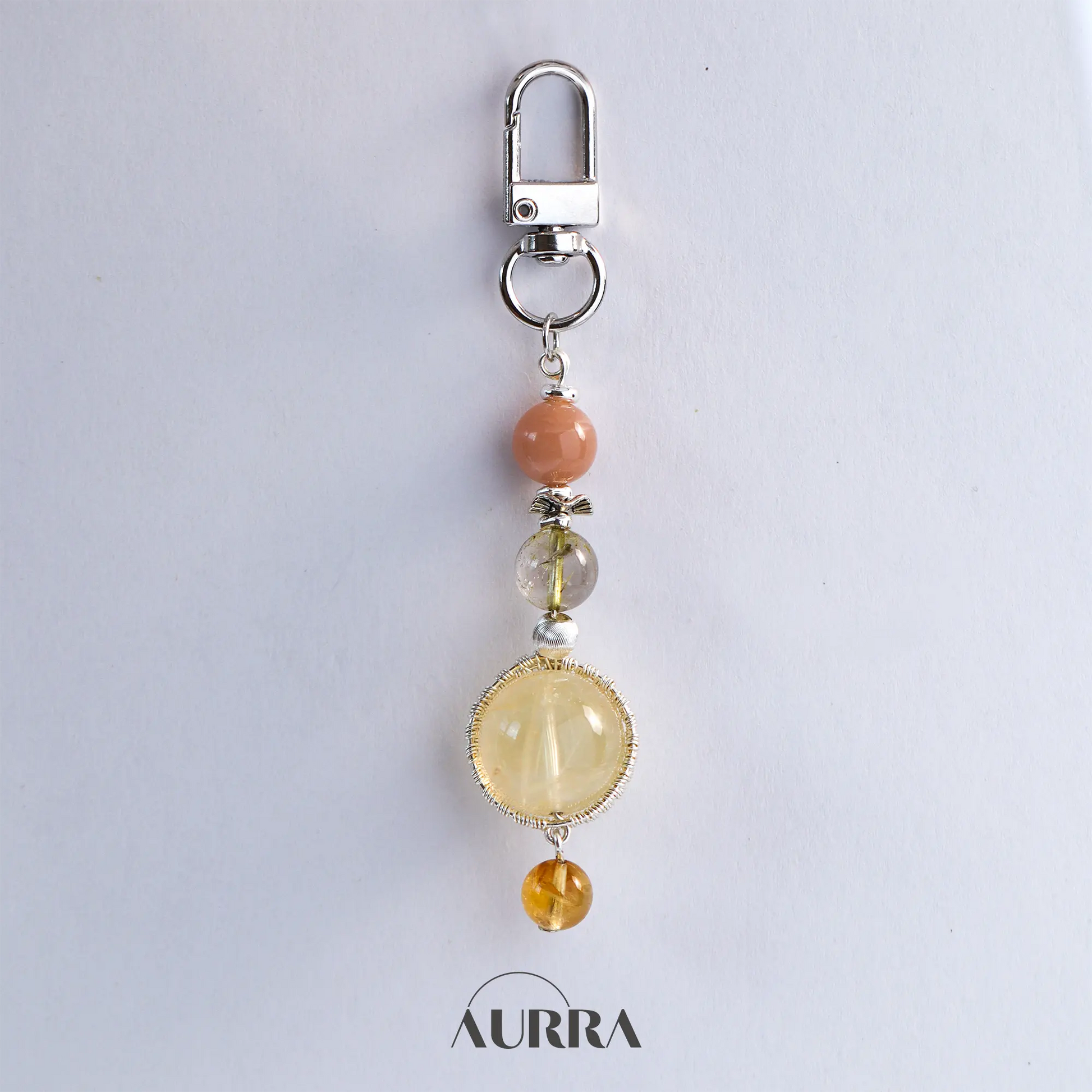 Wealth Attraction Keychain  Aurra Crystal