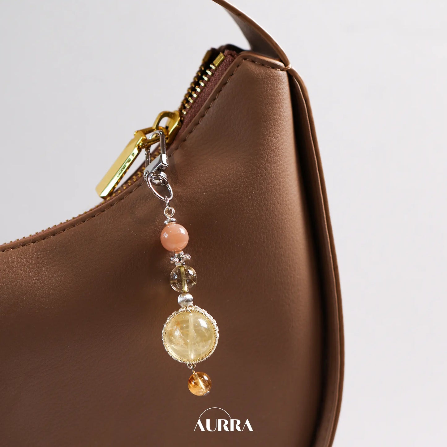 Wealth Attraction Keychain  Aurra Crystal