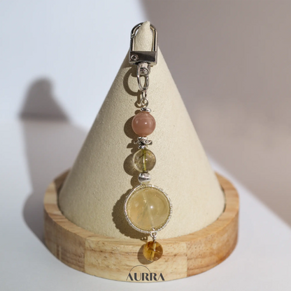 Wealth Attraction Keychain  Aurra Crystal