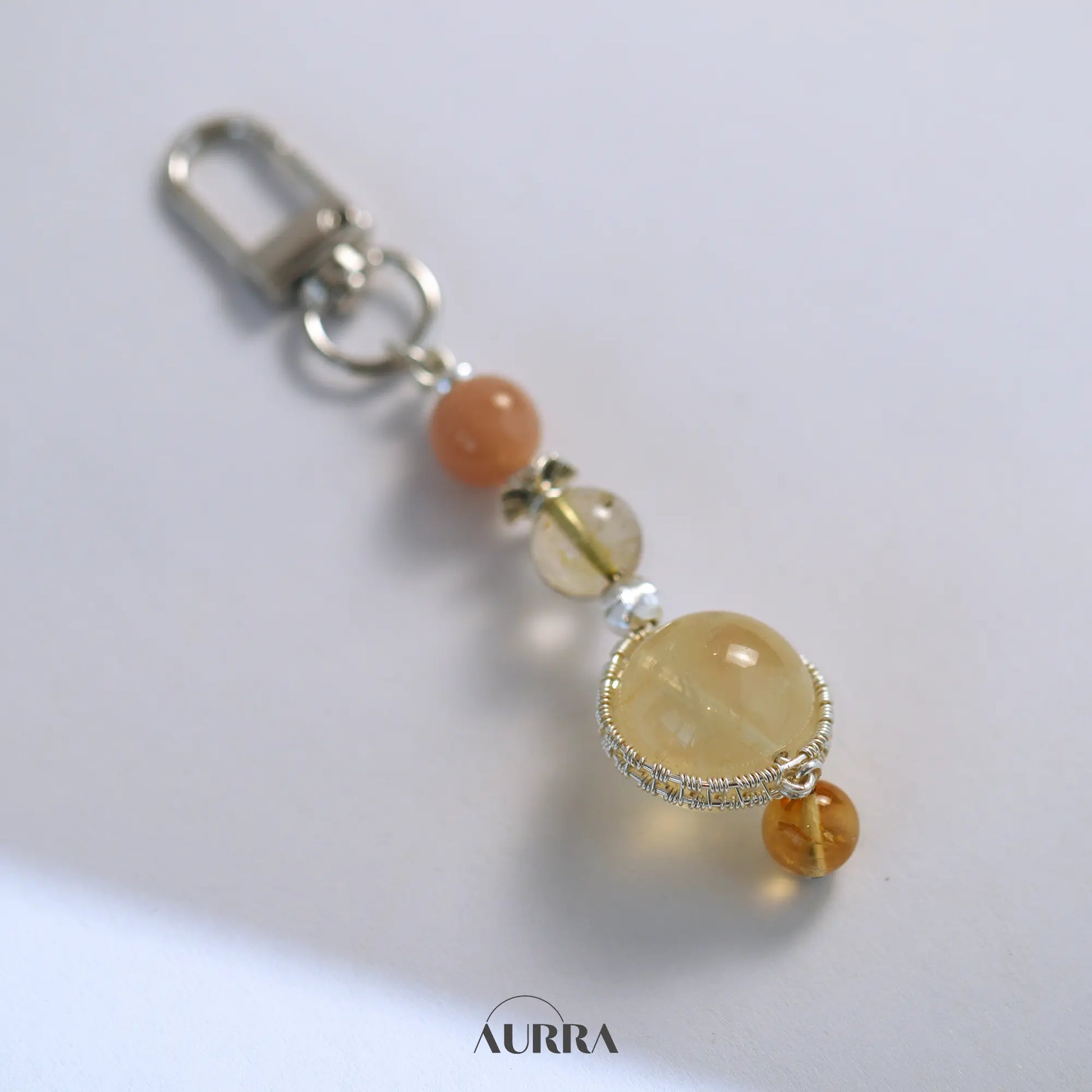 Wealth Attraction Keychain  Aurra Crystal