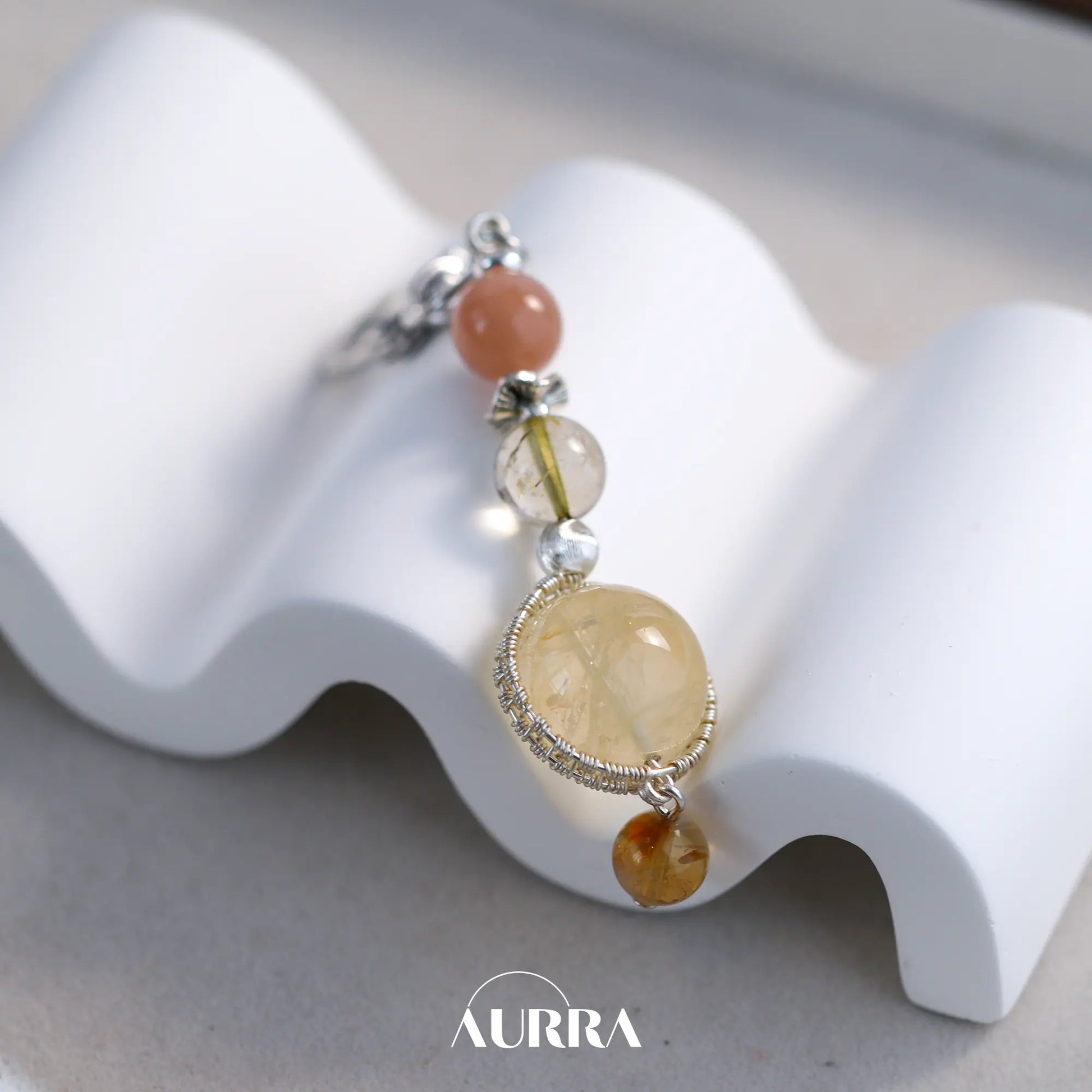 Wealth Attraction Keychain  Aurra Crystal