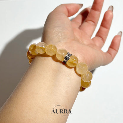 Wealth Attraction & Abundance | Citrine & Yellow Hematoid Quartz Bracelet - Aurra Crystal