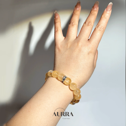 Wealth Attraction & Abundance | Citrine & Yellow Hematoid Quartz Bracelet - Aurra Crystal