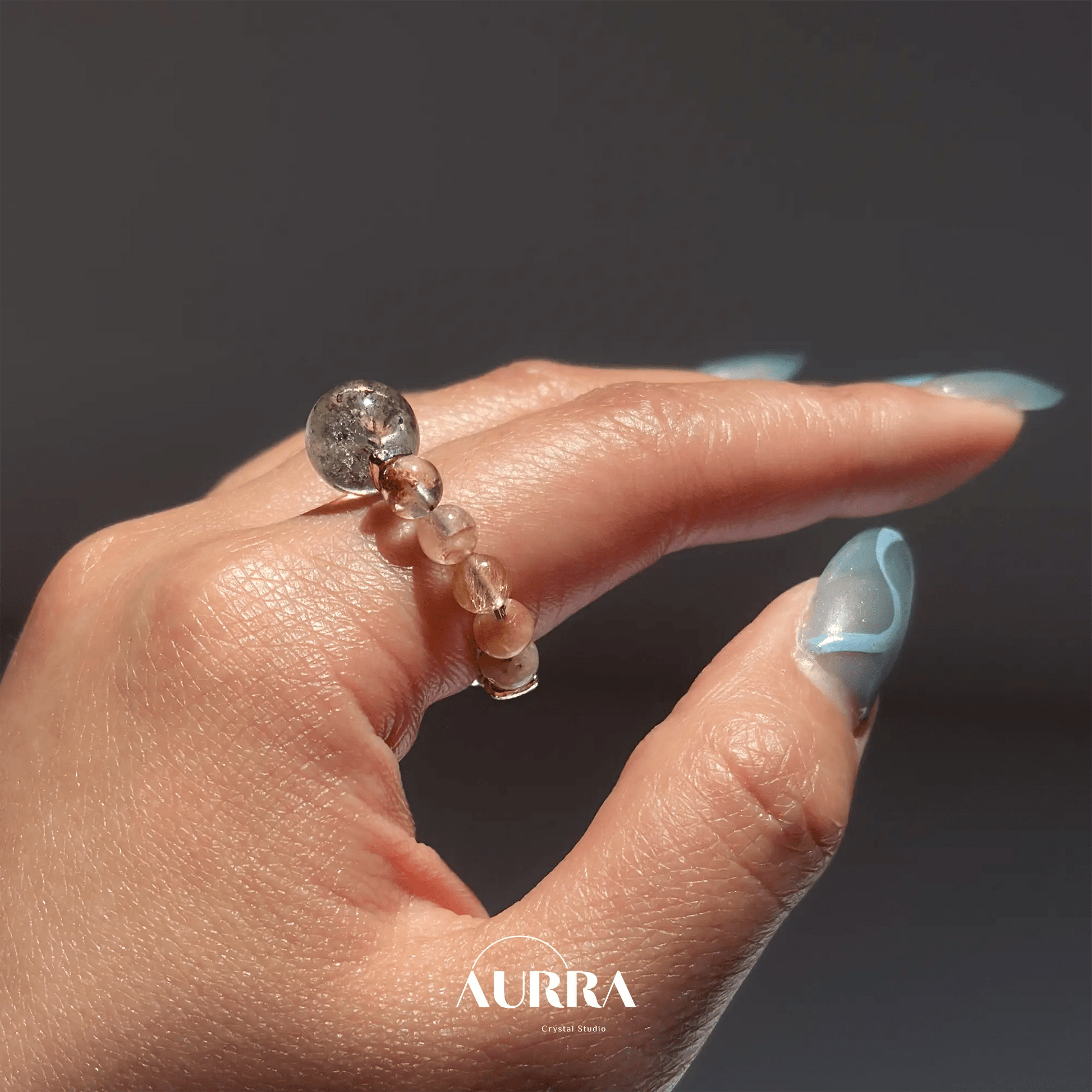 Green Phantom & Garden Phantom Quartz Ring ｜Abundance & Career Growth - Aurra Crystal