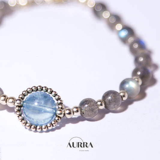 Stress Relief | Aquamarine & Labradorite Bracelet - Aurra Crystal