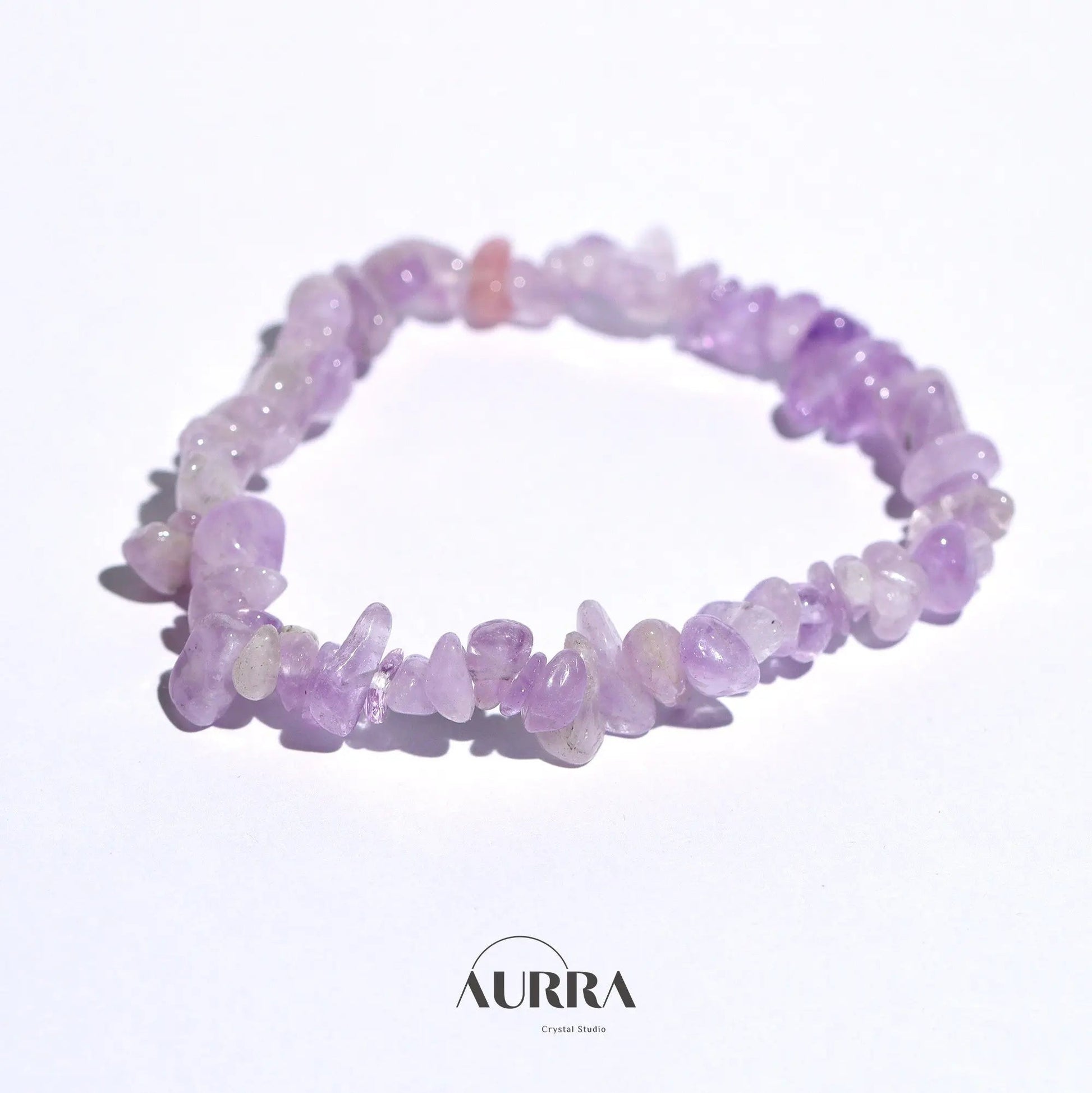 Stress Relief & Intuition | Natural Amethyst Gravel Bracelet Healing Jewelry - Aurra Crystal