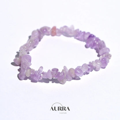 Stress Relief & Intuition | Natural Amethyst Gravel Bracelet Healing Jewelry - Aurra Crystal