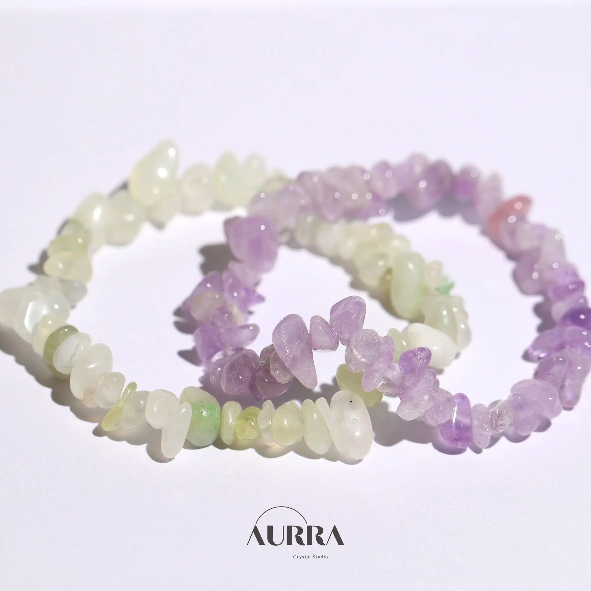 Stress Relief & Intuition | Natural Amethyst Gravel Bracelet Healing Jewelry - Aurra Crystal