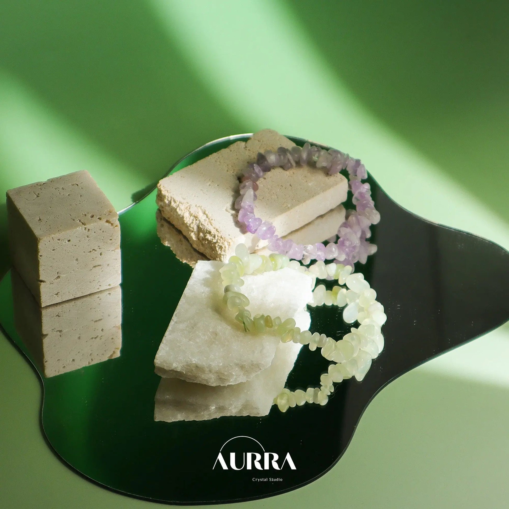 Stress Relief & Intuition | Natural Amethyst Gravel Bracelet Healing Jewelry - Aurra Crystal