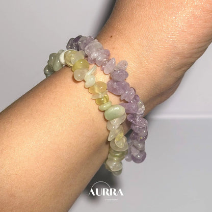 Stress Relief & Intuition | Natural Amethyst Gravel Bracelet Healing Jewelry - Aurra Crystal
