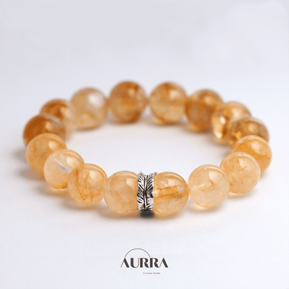 Wealth Attraction & Abundance | Citrine & Yellow Hematoid Quartz Bracelet - Aurra Crystal