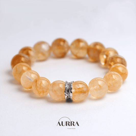 Wealth Attraction & Abundance | Citrine & Yellow Hematoid Quartz Bracelet - Aurra Crystal
