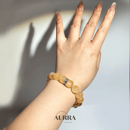 Wealth Attraction & Abundance | Citrine & Yellow Hematoid Quartz Bracelet - Aurra Crystal
