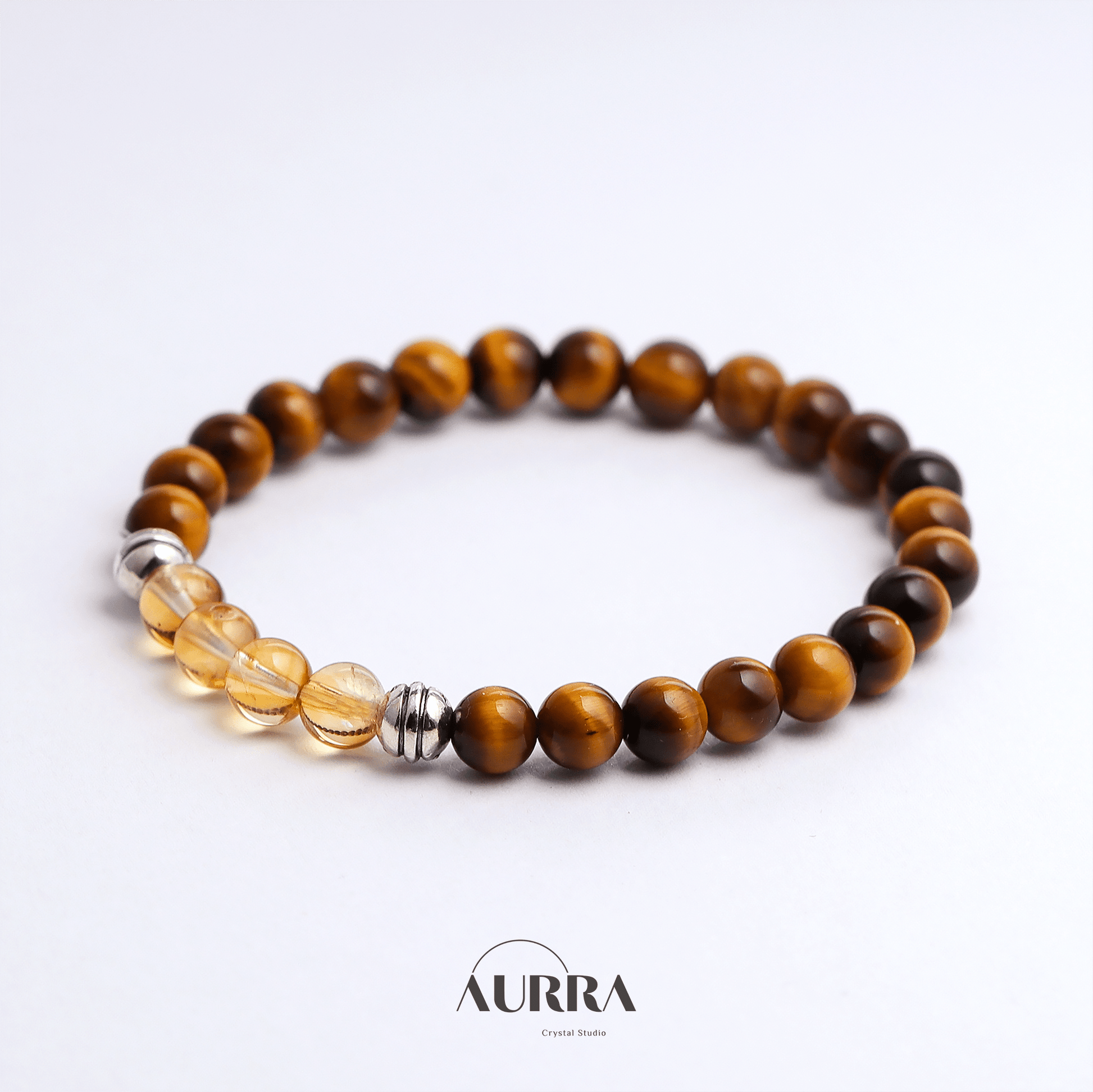 Wealth Attraction & Self Confidence | Yellow Tiger Eye & Citrine Bracelet - Aurra Crystal