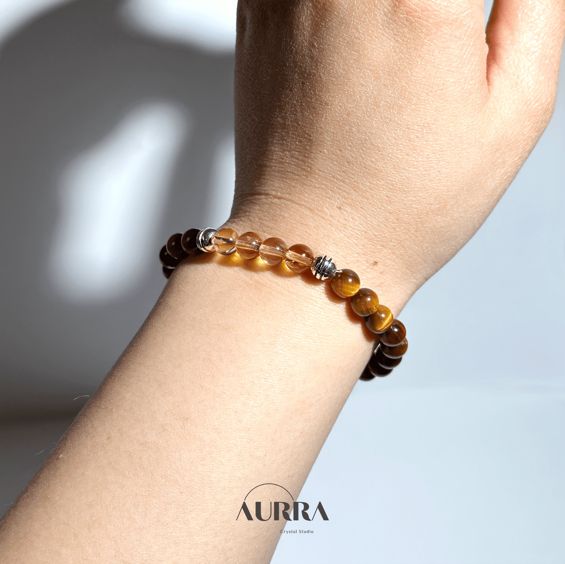 Wealth Attraction & Self Confidence | Yellow Tiger Eye & Citrine Bracelet - Aurra Crystal
