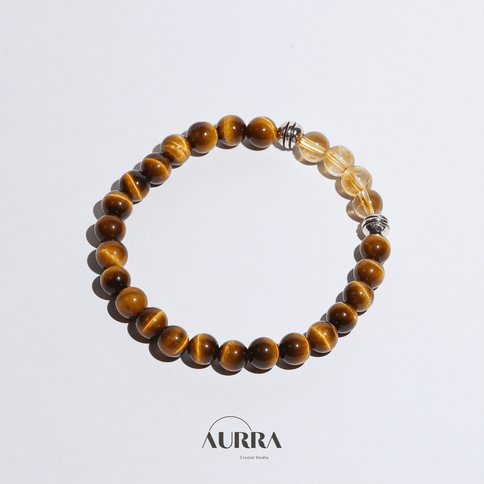 Wealth Attraction & Self Confidence | Yellow Tiger Eye & Citrine Bracelet - Aurra Crystal