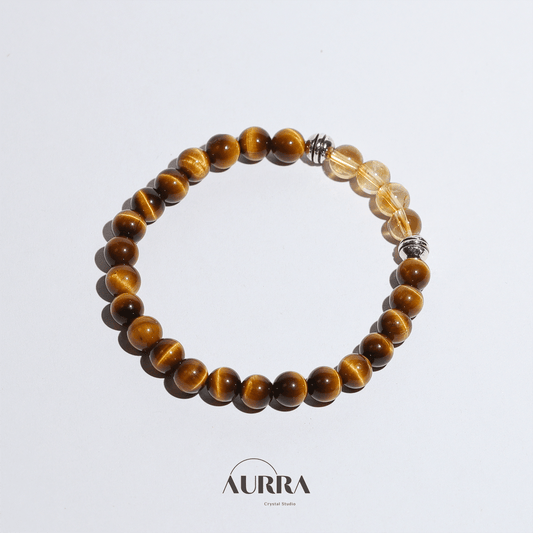 Wealth Attraction & Self Confidence | Yellow Tiger Eye & Citrine Bracelet - Aurra Crystal