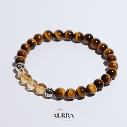 Wealth Attraction & Self Confidence | Yellow Tiger Eye & Citrine Bracelet - Aurra Crystal